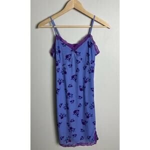 Wild Fable Lavender Purple Floral Lace Trim Mini Slip Dress Size Small Women’s